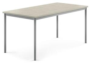 AJ Produkty Stůl SONITUS, 1600x800x720 mm, stříbrné nohy, deska s linoleem, šedá