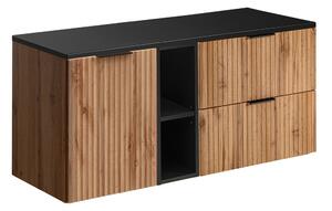 Comad Závěsná skříňka Casad s deskou 120 cm černá/dub wotan
