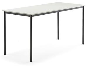 AJ Produkty Stůl BORÅS, 1800x800x900 mm, antracitově šedé nohy, HPL deska, bílá