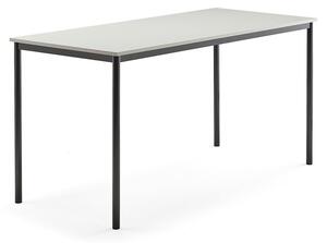 AJ Produkty Stůl BORÅS, 1800x800x900 mm, antracitově šedé nohy, HPL deska, šedá