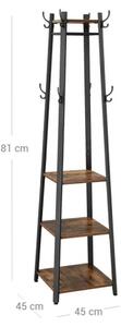 Stojanový věšák LINEA 45x181x45 cm černá/hnědá