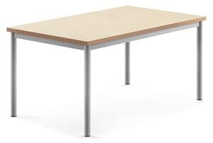 AJ Produkty Stůl SONITUS, 1200x800x600 mm, stříbrné nohy, deska s linoleem, béžová