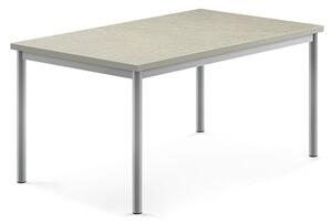 AJ Produkty Stůl SONITUS, 1200x800x600 mm, stříbrné nohy, deska s linoleem, šedá