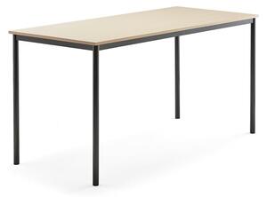 AJ Produkty Stůl BORÅS, 1800x800x900 mm, antracitově šedé nohy, HPL deska, bříza
