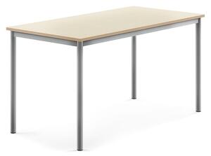 AJ Produkty Stůl BORÅS, 1400x700x720 mm, stříbrné nohy, HPL deska, bříza