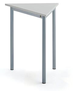AJ Produkty Stůl SONITUS TRIANGEL, 700x600x720 mm, stříbrné nohy, HPL deska tlumící hluk, šedá