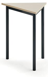 AJ Produkty Stůl SONITUS TRIANGEL, 700x600x720 mm, antracitově šedé nohy, HPL deska tlumící hluk, bříza