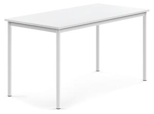 AJ Produkty Stůl SONITUS, 1400x700x720 mm, bílé nohy, HPL deska tlumící hluk, bílá