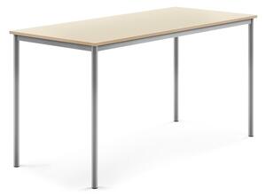 AJ Produkty Stůl BORÅS, 1800x800x900 mm, stříbrné nohy, HPL deska, bříza