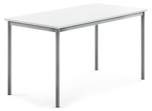 AJ Produkty Stůl BORÅS, 1400x700x720 mm, stříbrné nohy, HPL deska, bílá