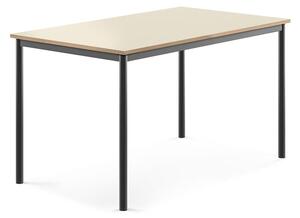 AJ Produkty Stůl BORÅS, 1400x800x760 mm, antracitově šedé nohy, HPL deska, bříza