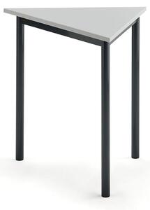 AJ Produkty Stůl BORÅS TRIANGEL, 800x700x720 mm, antracitově šedé nohy, HPL deska, šedá