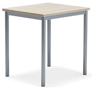 AJ Produkty Stůl BORÅS PLUS, 700x600x720 mm, stříbrné nohy, HPL deska, jasan