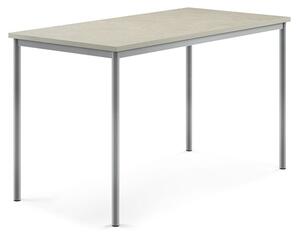 AJ Produkty Stůl SONITUS, 1600x800x900 mm, stříbrné nohy, deska s linoleem, šedá