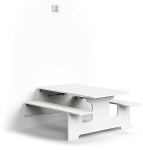 AJ Produkty Nástěnný stůl LUCAS, 1200x1205x580 mm, lamino, bílá/šedá