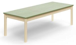 AJ Produkty Stůl DECIBEL, 1800x700x530 mm, akustické linoleum, bříza/zelenošedá