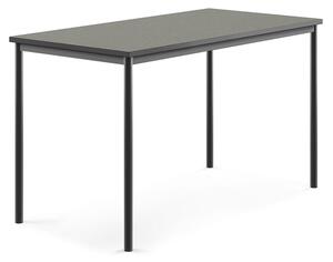 AJ Produkty Stůl SONITUS, 1600x800x900 mm, antracitově šedé nohy, deska s linoleem, tmavě šedá