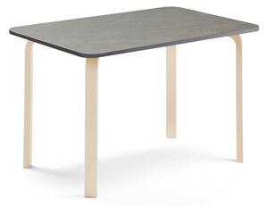 AJ Produkty Stůl ELTON, 1200x600x710 mm, bříza, akustické linoleum, tmavě šedá
