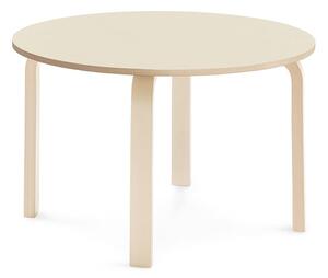 AJ Produkty Stůl ELTON, Ø 900x530 mm, bříza, akustická HPL deska, bříza
