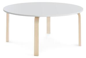 AJ Produkty Stůl ELTON, Ø 1200x530 mm, bříza, akustická HPL deska, bílá