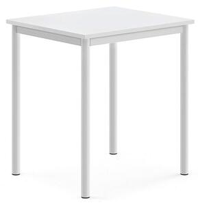 AJ Produkty Stůl BORÅS, 700x600x760 mm, bílé nohy, HPL deska, bílá