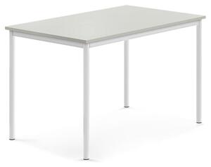 AJ Produkty Stůl SONITUS, 1200x800x760 mm, bílé nohy, HPL deska tlumící hluk, šedá