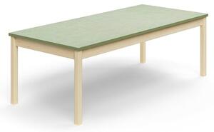 AJ Produkty Stůl DECIBEL, 1800x800x590 mm, akustické linoleum, bříza/zelenošedá