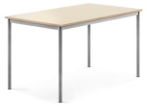AJ Produkty Stůl BORÅS, 1400x800x760 mm, stříbrné nohy, HPL deska, bříza