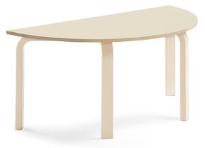 AJ Produkty Stůl ELTON, půlkruh, 1200x600x530 mm, bříza, akustická HPL deska, bříza