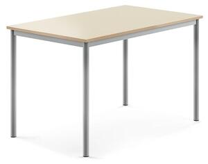 AJ Produkty Stůl SONITUS, 1200x800x760 mm, stříbrné nohy, HPL deska tlumící hluk, bříza