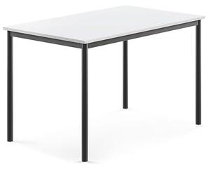 AJ Produkty Stůl SONITUS, 1200x800x760 mm, antracitově šedé nohy, HPL deska tlumící hluk, bílá