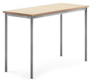 AJ Produkty Stůl SONITUS, 1400x600x900 mm, stříbrné nohy, deska s linoleem, béžová