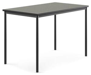 AJ Produkty Stůl SONITUS, 1400x800x900 mm, antracitově šedé nohy, deska s linoleem, tmavě šedá