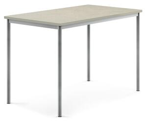 AJ Produkty Stůl SONITUS, 1400x800x900 mm, stříbrné nohy, deska s linoleem, šedá