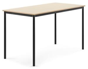 AJ Produkty Stůl BORÅS, 1600x800x900 mm, antracitově šedé nohy, HPL deska, bříza