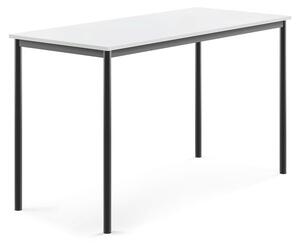 AJ Produkty Stůl BORÅS, 1600x700x900 mm, antracitově šedé nohy, HPL deska, bílá