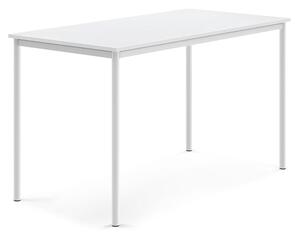 AJ Produkty Stůl SONITUS, 1600x800x900 mm, bílé nohy, HPL deska tlumící hluk, bílá