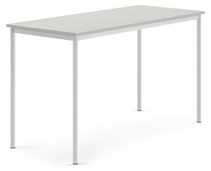 AJ Produkty Stůl BORÅS, 1600x700x900 mm, bílé nohy, HPL deska, šedá