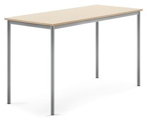 AJ Produkty Stůl BORÅS, 1600x700x900 mm, stříbrné nohy, HPL deska, bříza