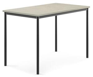 AJ Produkty Stůl SONITUS, 1400x800x900 mm, antracitově šedé nohy, deska s linoleem, šedá