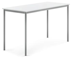 AJ Produkty Stůl BORÅS, 1600x700x900 mm, stříbrné nohy, HPL deska, bílá