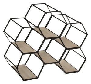 STOJAN NA VÍNO HIVE 25,5X29,5X15 CM ČERNÁ/HNĚDÁ