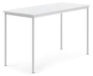 AJ Produkty Stůl SONITUS, 1600x700x900 mm, bílé nohy, HPL deska tlumící hluk, bílá