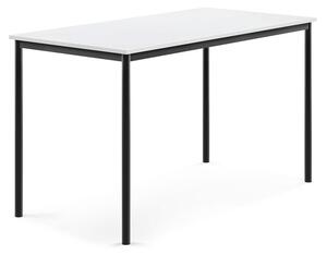 AJ Produkty Stůl BORÅS, 1600x800x900 mm, antracitově šedé nohy, HPL deska, bílá