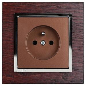 Timex Zásuvka jednoduchá - dřevo strojek + klapka do vícenásobného rámečku - měď