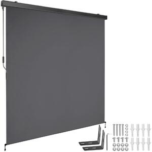 Tectake Svislá markýza Eloise se 2 nástěnnými držáky - 180 x 250 cm,černá