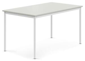 AJ Produkty Stůl BORÅS, 1400x800x720 mm, bílé nohy, HPL deska, šedá