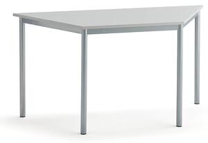 AJ Produkty Stůl SONITUS TRAPETS, 1400x700x720 mm, stříbrné nohy, HPL deska tlumící hluk, šedá