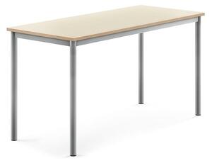 AJ Produkty Stůl BORÅS, 1400x600x720 mm, stříbrné nohy, HPL deska, bříza