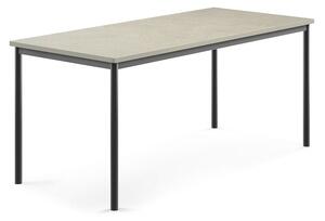 AJ Produkty Stůl SONITUS, 1800x800x760 mm, antracitově šedé nohy, deska s linoleem, šedá